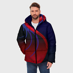 Куртка зимняя мужская Красные и синие щупальца, цвет: 3D-красный — фото 2