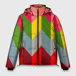 Мужская зимняя куртка Разноцветный ромбический абстрактный паттерн