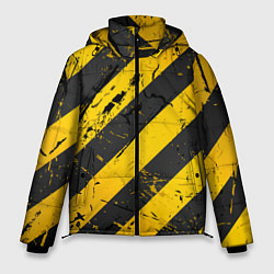 Куртка зимняя мужская WARNING - желто-черные полосы, цвет: 3D-черный