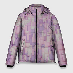 Мужская зимняя куртка Множество розовых геометрических кубов