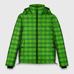 Мужская зимняя куртка Шотландка зеленая крупная