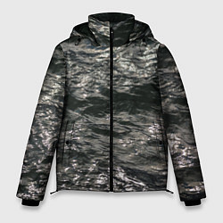 Куртка зимняя мужская Солнечный свет на текстуре воды, цвет: 3D-светло-серый