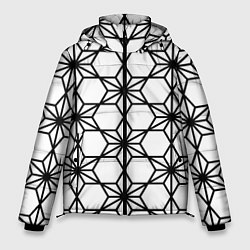 Мужская зимняя куртка Чёрно-белый абстрактный паттерн из звёзд
