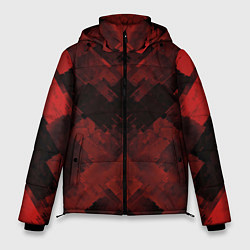Мужская зимняя куртка Полосы красные и чёрные