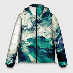Куртка зимняя мужская Всплеск воды абстракция, цвет: 3D-красный