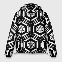 Мужская зимняя куртка Абстрактный геометрический узор на тему техники