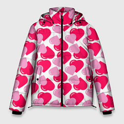 Куртка зимняя мужская Двойные сердечки - паттерн, цвет: 3D-светло-серый