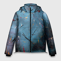 Мужская зимняя куртка Тёмно-синий абстрактный туман и краски