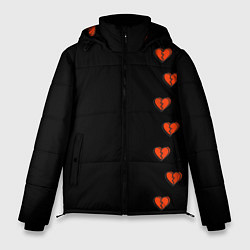 Куртка зимняя мужская Дорожка разбитых сердец - темный, цвет: 3D-красный