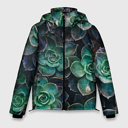 Мужская зимняя куртка Паттерн из множество зелёных цветов