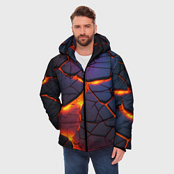 Куртка зимняя мужская Неоновая лава - течение, цвет: 3D-черный — фото 2