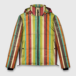 Мужская зимняя куртка Абстрактное множество разноцветных полос
