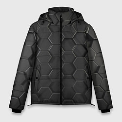 Мужская зимняя куртка Abstraction hexagon grey