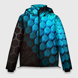 Мужская зимняя куртка Abstraction neon blue