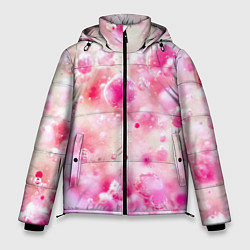 Мужская зимняя куртка Розовое множество красок и пузырей