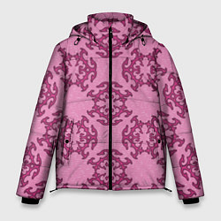 Куртка зимняя мужская Розовая витиеватая загогулина, цвет: 3D-светло-серый