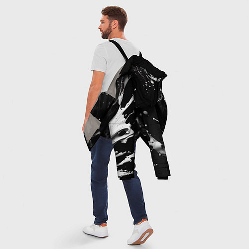 Мужская зимняя куртка Брызги красок - белая и черная / 3D-Светло-серый – фото 5