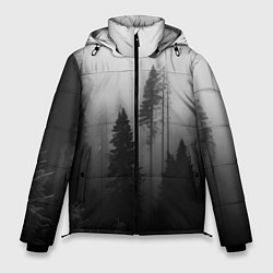 Мужская зимняя куртка Красивый лес и туман
