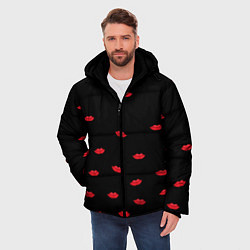 Куртка зимняя мужская Поцелуи для любимого, цвет: 3D-светло-серый — фото 2