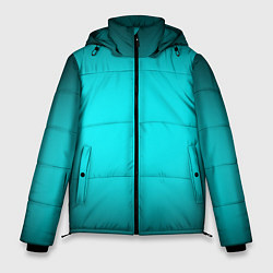 Куртка зимняя мужская Неоновый синий градиент, цвет: 3D-черный