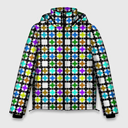 Мужская зимняя куртка Геометрический узор в клетку разноцветный