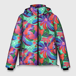 Мужская зимняя куртка Цветочный паттерн арт