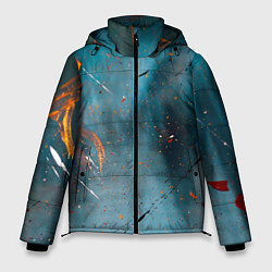 Мужская зимняя куртка Абстрактный синий туман, силуэты и краски