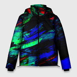 Куртка зимняя мужская Мазки кистью, цвет: 3D-черный
