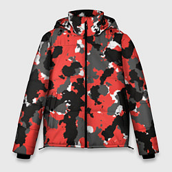 Куртка зимняя мужская Красно-черный камуфляж, цвет: 3D-черный
