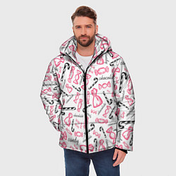 Куртка зимняя мужская Сладкая жизнь в розовом цвете, цвет: 3D-черный — фото 2