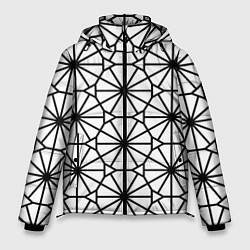 Мужская зимняя куртка Абстрактный чёрно-белый треугольно-круглый паттерн