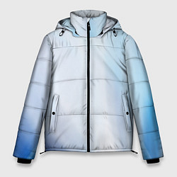 Куртка зимняя мужская Светлые синие и голубые волны, цвет: 3D-черный
