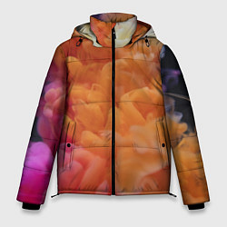 Куртка зимняя мужская Разноцветный дым сгустки, цвет: 3D-черный