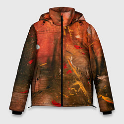 Мужская зимняя куртка Абстрактный красный туман и краски