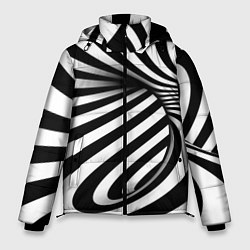 Куртка зимняя мужская Оптические иллюзии зебра, цвет: 3D-светло-серый