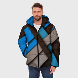 Куртка зимняя мужская Геометрия линии спорт, цвет: 3D-черный — фото 2