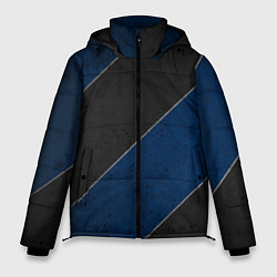 Куртка зимняя мужская Темно-синие линии, цвет: 3D-черный