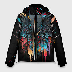 Куртка зимняя мужская Психоделические крылья, цвет: 3D-черный