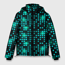 Мужская зимняя куртка Светящиеся неоновые квадраты