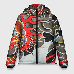 Куртка зимняя мужская Иредзуми: дракон в дыму, цвет: 3D-черный