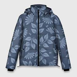Куртка зимняя мужская Цветочный набор с насекомыми, цвет: 3D-черный