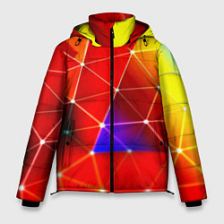 Куртка зимняя мужская Digital triangle abstract, цвет: 3D-красный