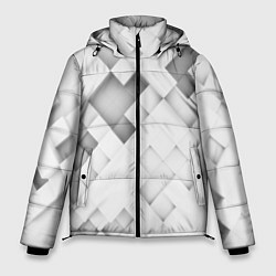 Куртка зимняя мужская Серые кубы на белом, цвет: 3D-красный