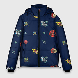 Куртка зимняя мужская Паттерн - космос, цвет: 3D-красный