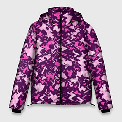 Мужская зимняя куртка Розовый глитч камуфляж