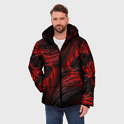 Куртка зимняя мужская Red vortex pattern, цвет: 3D-светло-серый — фото 2