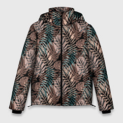 Мужская зимняя куртка Тропический коричнево серый узор