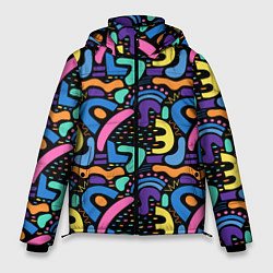 Куртка зимняя мужская Multicolored texture pattern, цвет: 3D-светло-серый