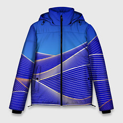 Куртка зимняя мужская Волновая растровая композиция, цвет: 3D-светло-серый