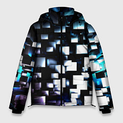 Мужская зимняя куртка Неоновые кубы абстракция